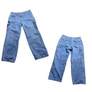 Vintage Arizona Jean Company Carpenter Cargo Blue Jeans Sz 21